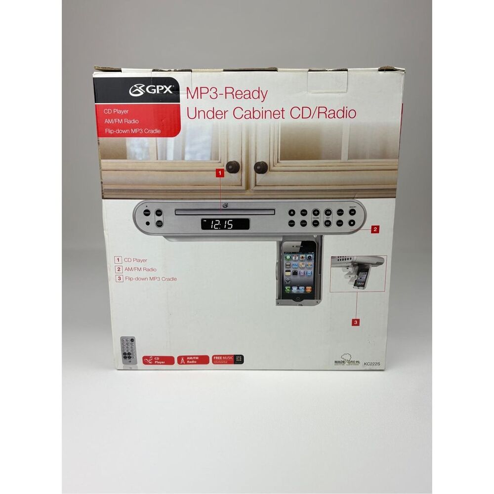 NEW GPX KC222S MP3-Ready Under Cabinet CD/Radio CD Player AM/FM w/ Remote NOS